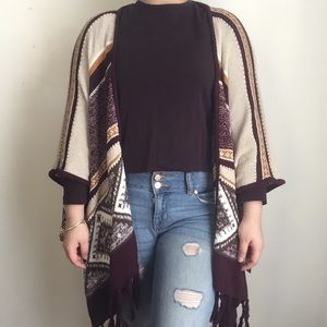 Vintage Heritage 75 Burgundy Poncho XS-S
